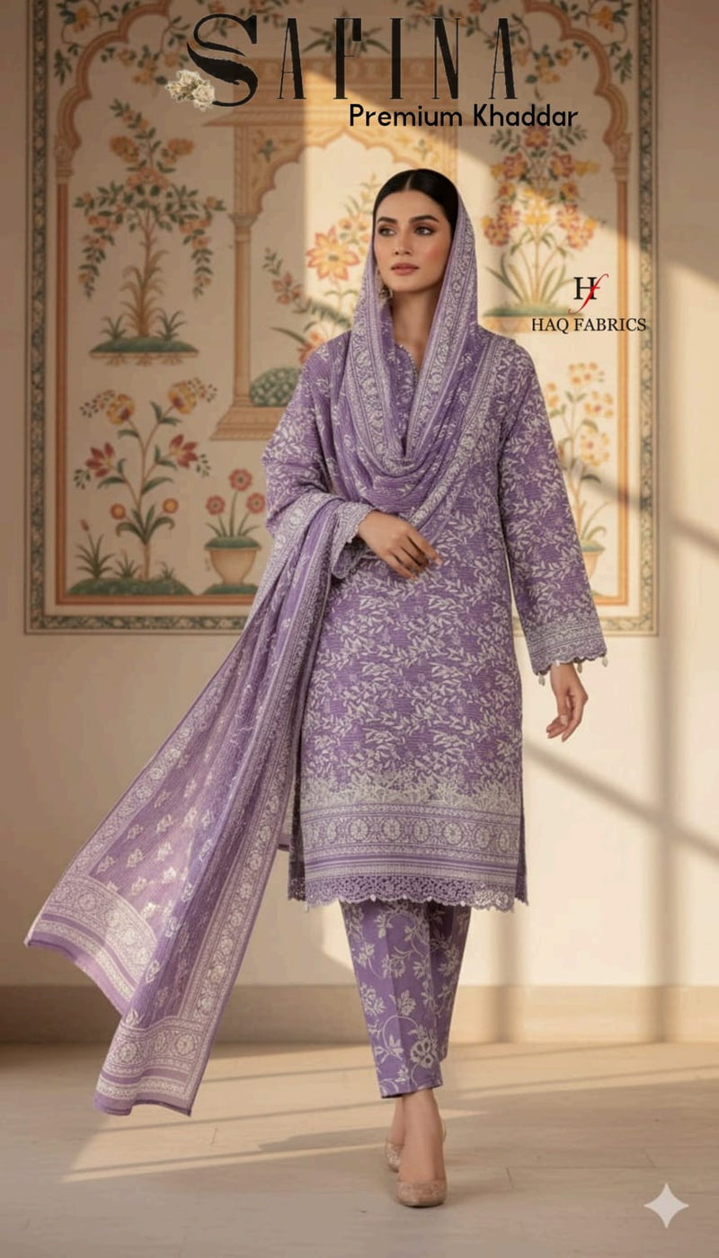 3-Piece Safina Premium Khaddar 2025