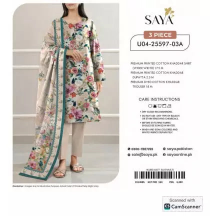 3-Piece Saya Premium Khaddar Vol-04 2025