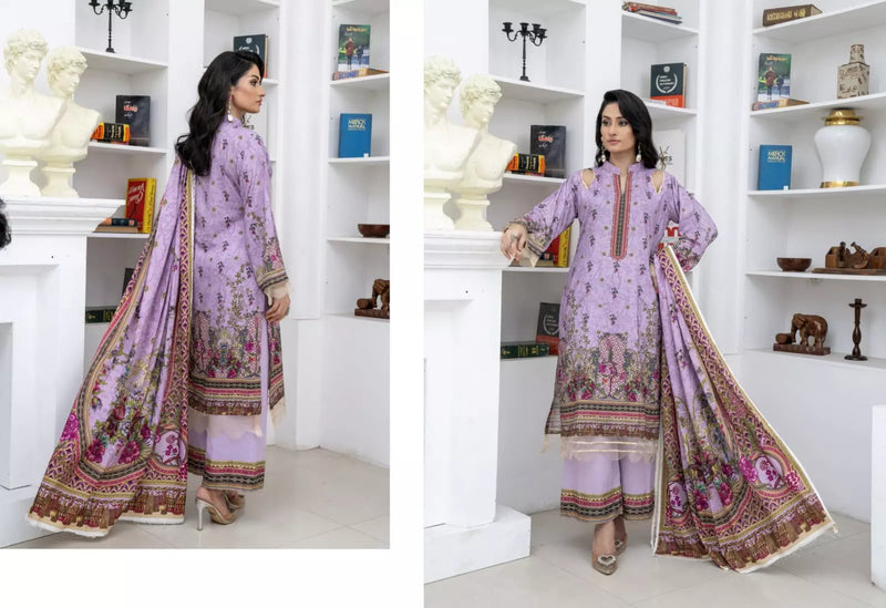 3-Piece Marooj Ethnic BanaDora Linen Printed Vol-01 2025