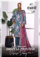 3 Piece Riwayat Printed Dobby Viscose Vol-03 2025