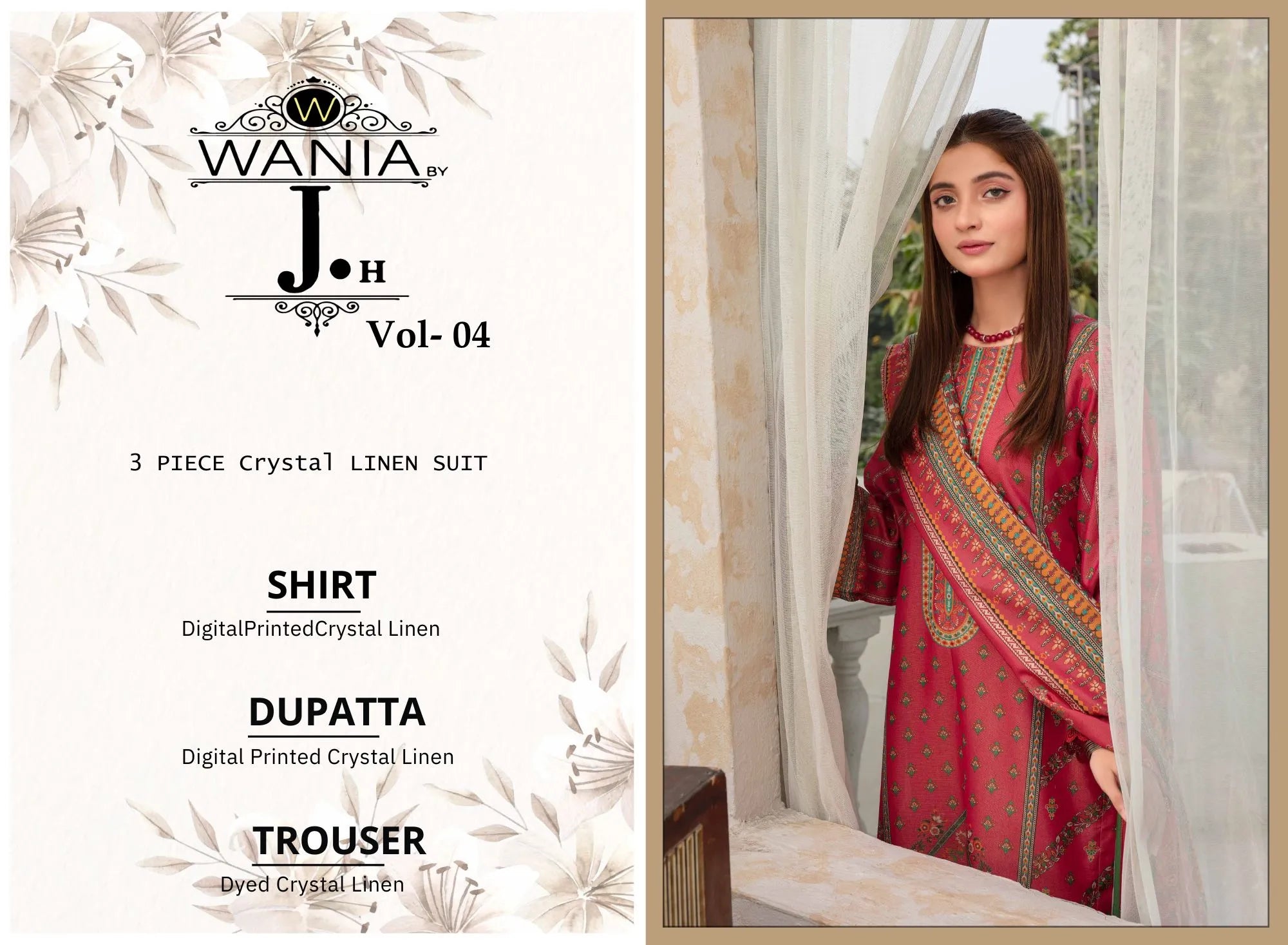 Wania by J.H Lawn Vol 4 Unstitched 3-Piece