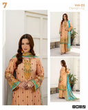 3-Piece Marooj Ethnic BanaDora Linen Printed Vol-03 2025