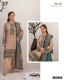 3-Piece Marooj Ethnic BanaDora Linen Printed Vol-03 2025